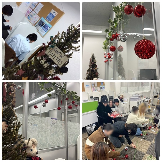 キャンパスをクリスマス仕様に