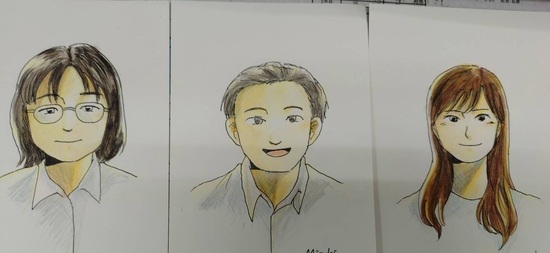 生徒に職員の似顔絵を描いてもらいました！