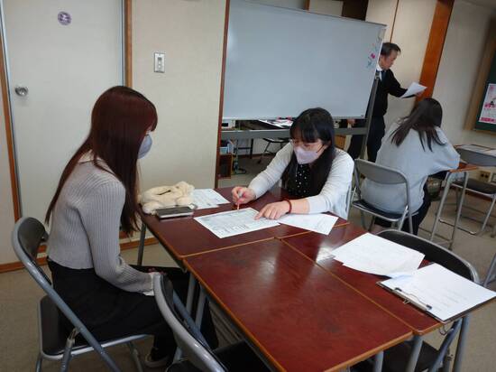 今年度の履修科目の個別相談をおこないました