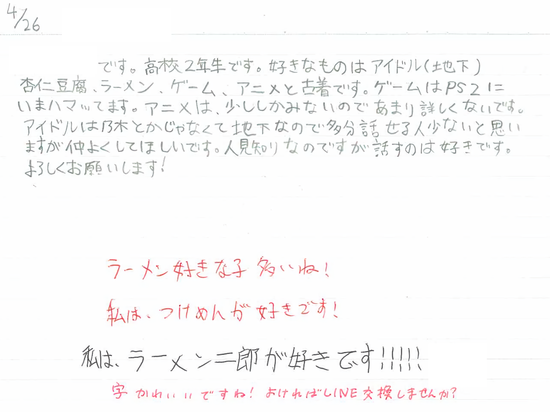 生徒交換日記ご紹介191