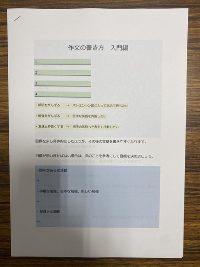 中学３年生　チャレンジスクール　作文の書き方　入門編