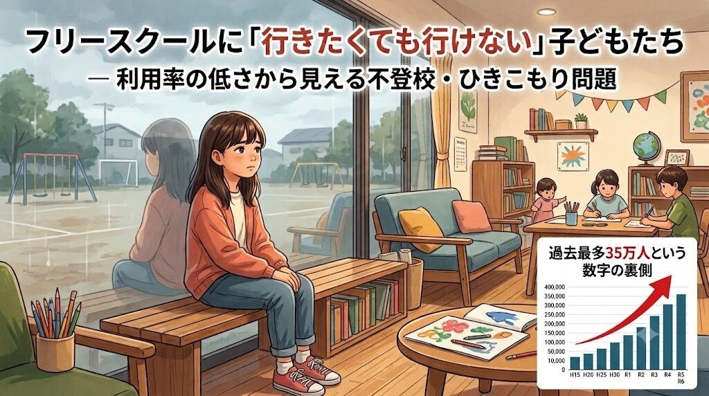 フリースクールに「行きたくても行けない」子どもたち ― 利用率の低さから見える不登校・ひきこもり問題