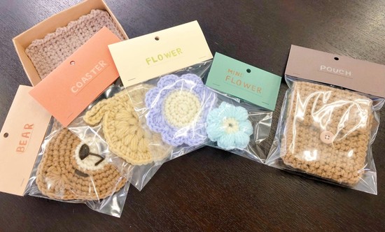 生徒さんが作ったカギ編み作品です