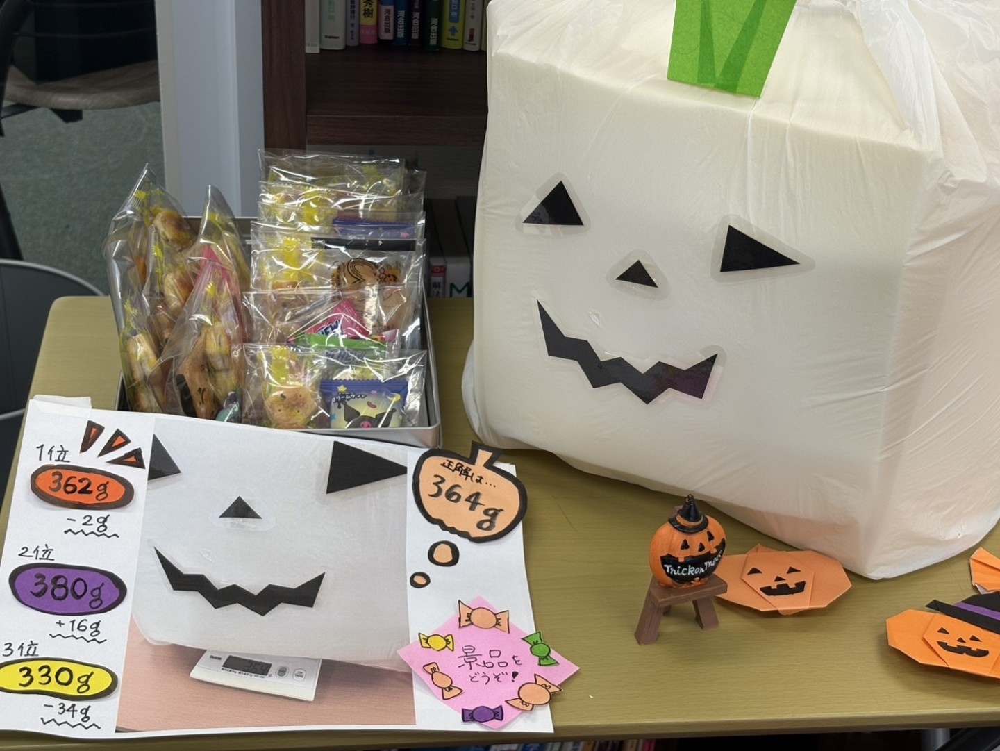 【小田原キャンパス】かぼちゃの重さ当てクイズ🎃正解発表👻👻
