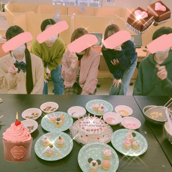 通信制高校　バレンタインケーキをデコろう