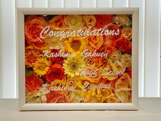 手作りボードでお出迎え♪